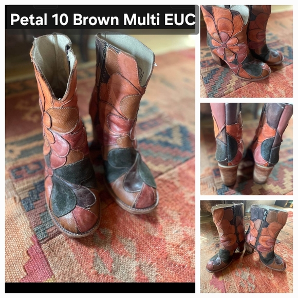 freebird Shoes - Freebird Petal 10 Brown Multi Floral Boots